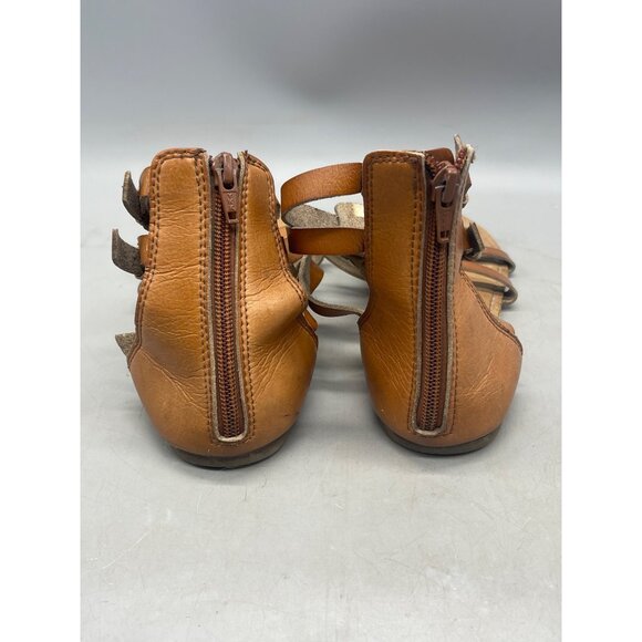 Old navy shoes sandals flats zipper toe strap adjustable straps brown 9 READ - Picture 2 of 7